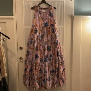 Anthropologie Floral Maxi Dress - Purple and Blue